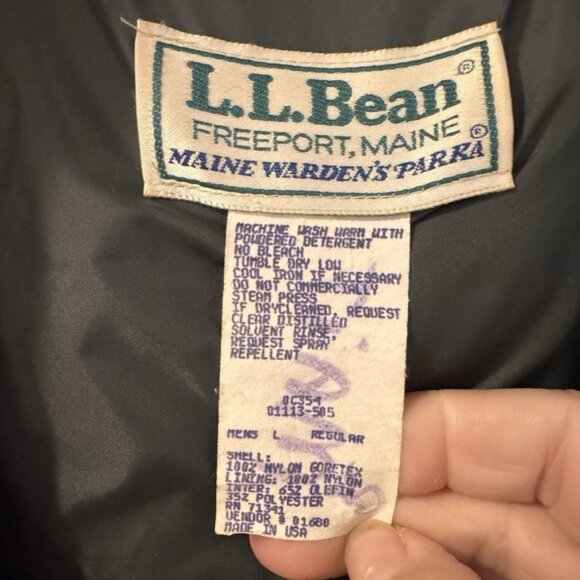 LL Bean Maine Warden's Parka Jacket Mens Large Goretex Insulated Hooded USA - Picture 3 of 10
